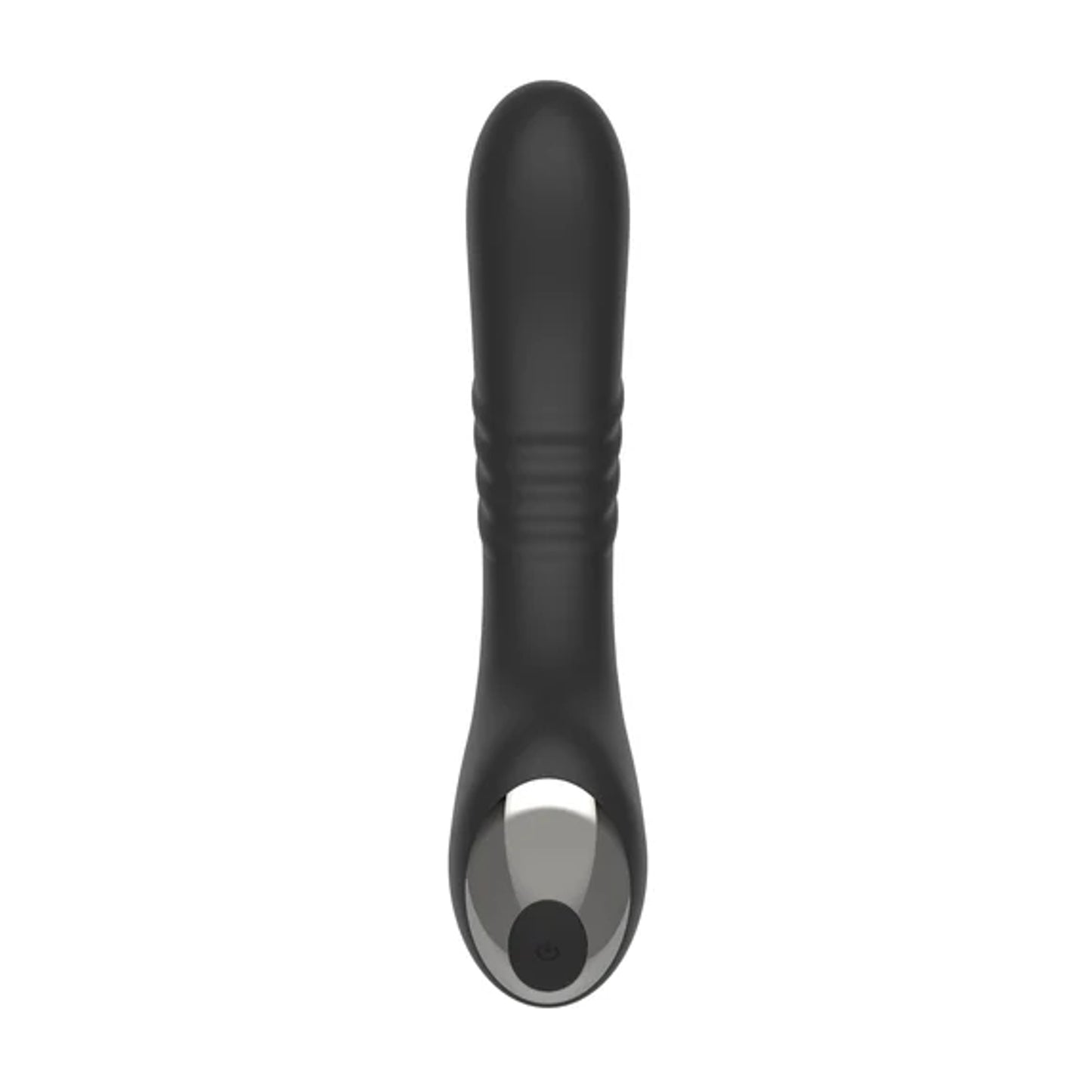 Front view of curved black thrusting vibrator