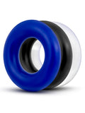 Stay Hard Single Cock Ring Black/Blue/Clear 2