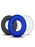 Stay Hard Single Cock Ring Black/Blue/Clear 3