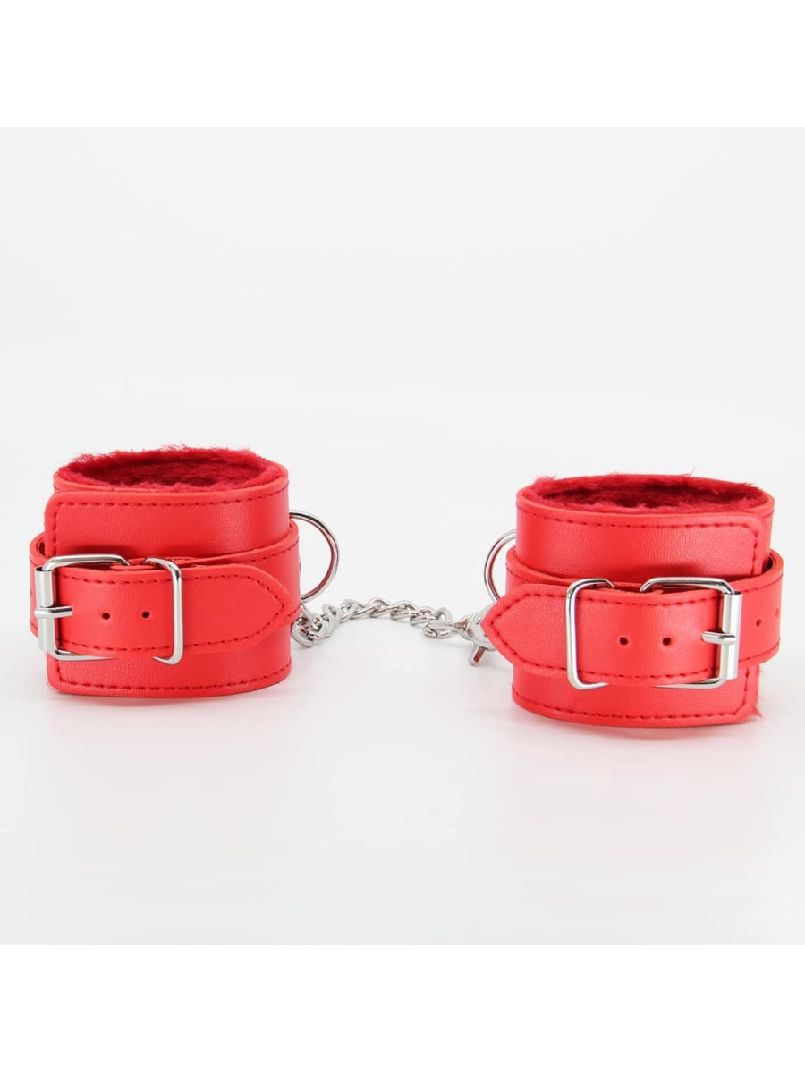 Berlin Baby Faux Fur Hand Cuffs Red