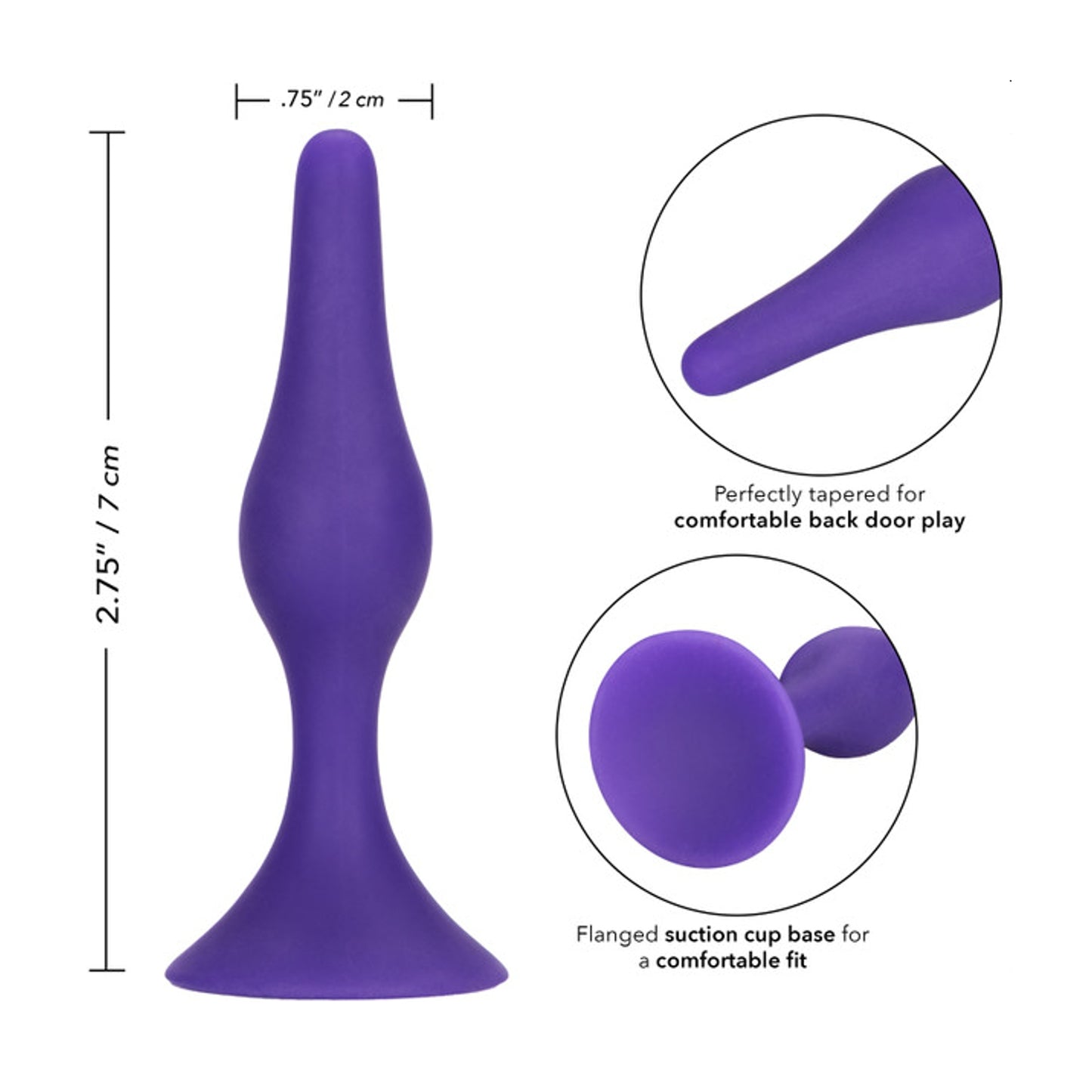 Measurement diagram showing plug dimensions
