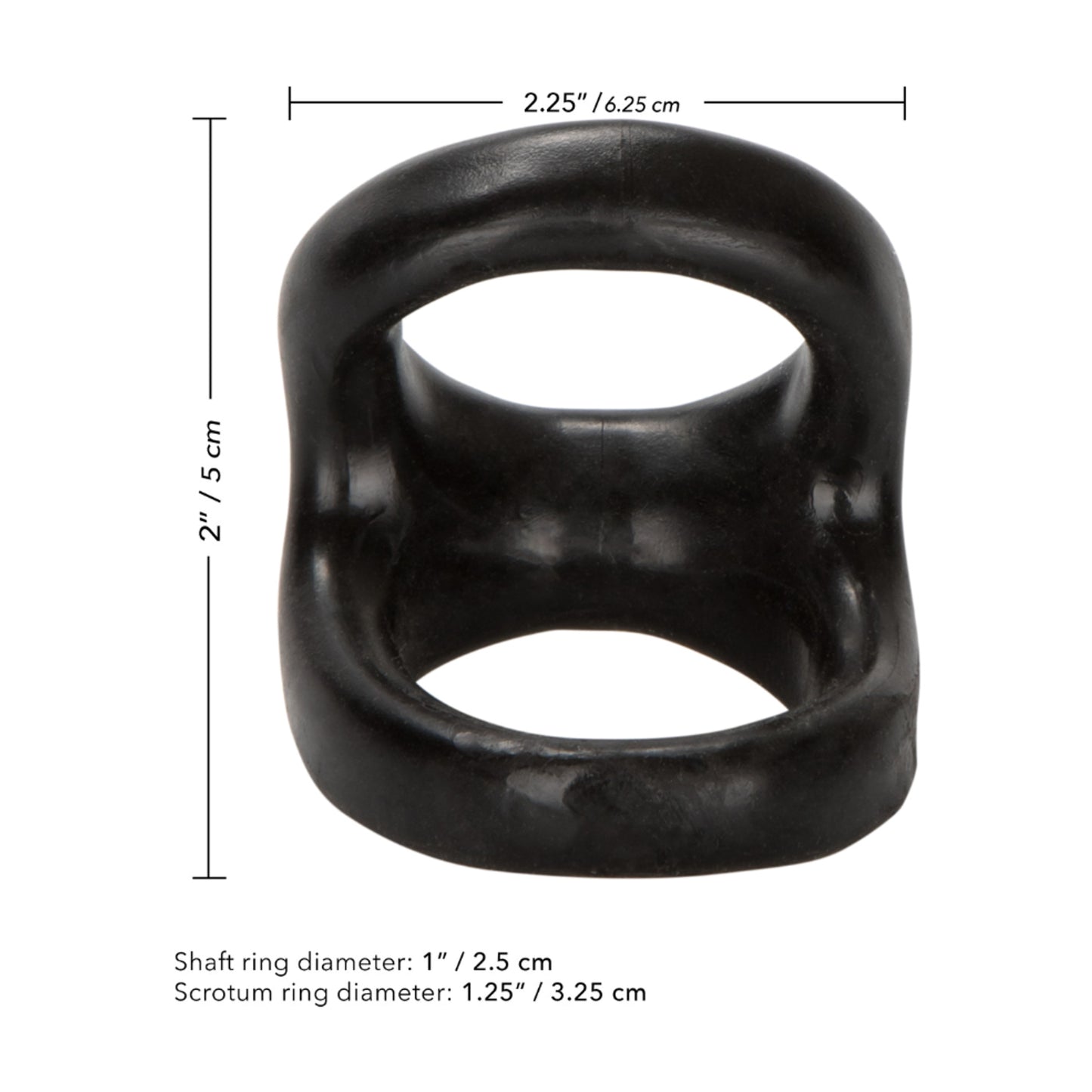 Dimensions diagram showing ring measurements and sizing