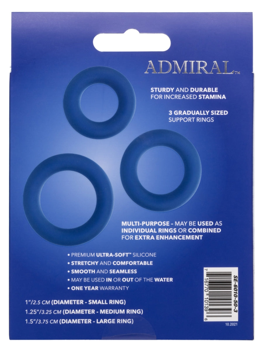 Calexotics Admiral Universal Cock Ring 3 Pack