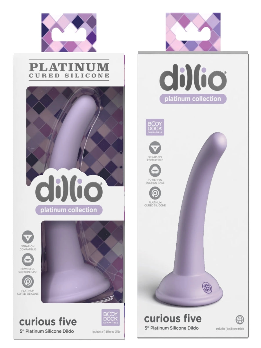 Dillio Platinum Curious Five 5" Dildo Purple 5