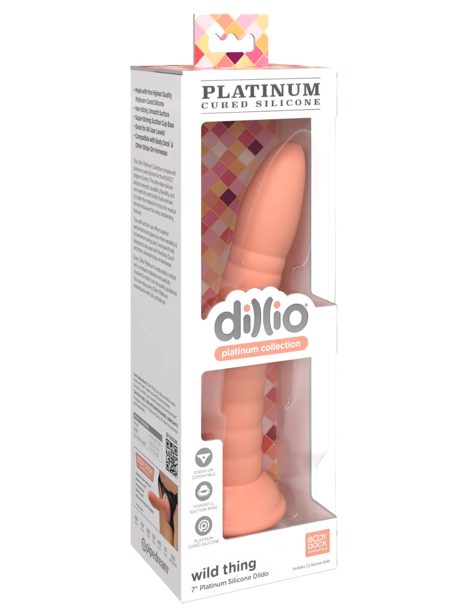 Dillio Platinum Wild Thing 7" Dildo Peach 1