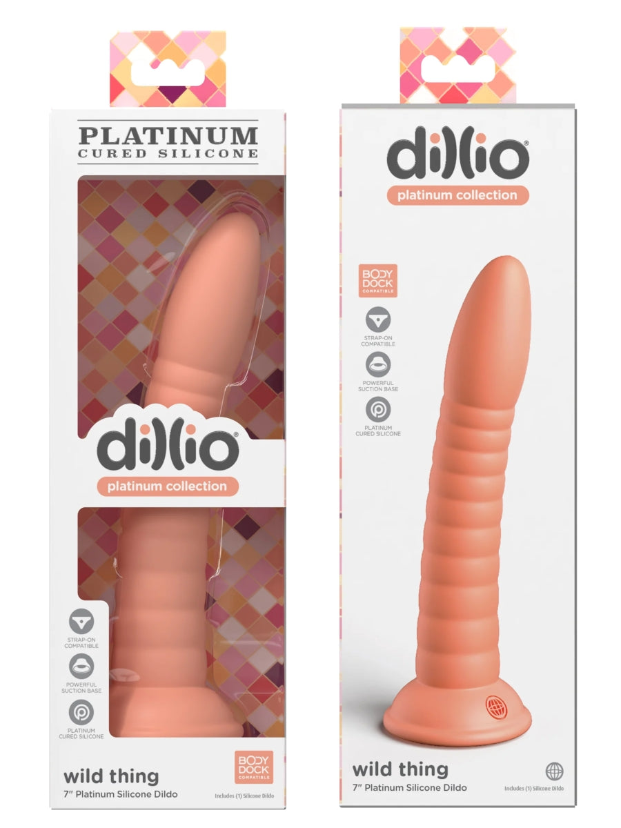 Dillio Platinum Wild Thing 7" Dildo Peach 5