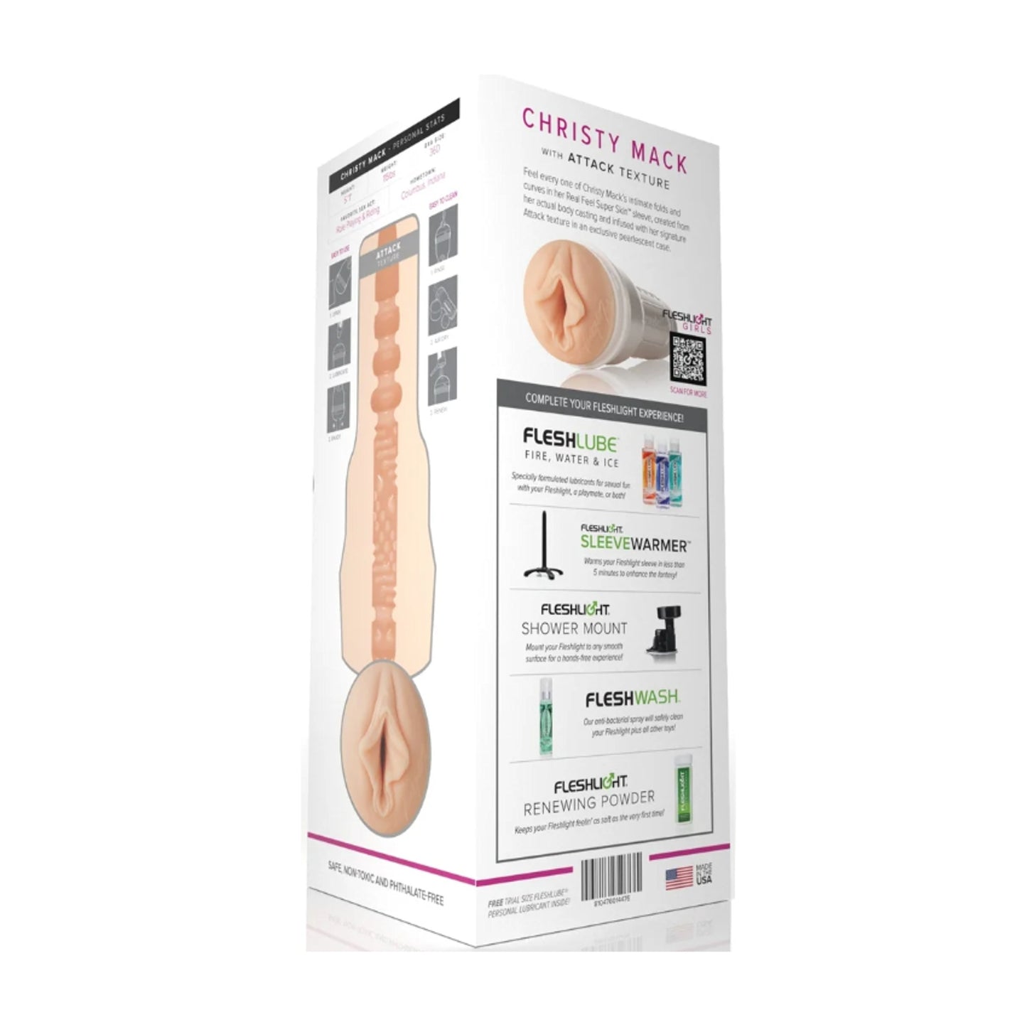 Rear view of Christy Mack Attack Texture retail packaging