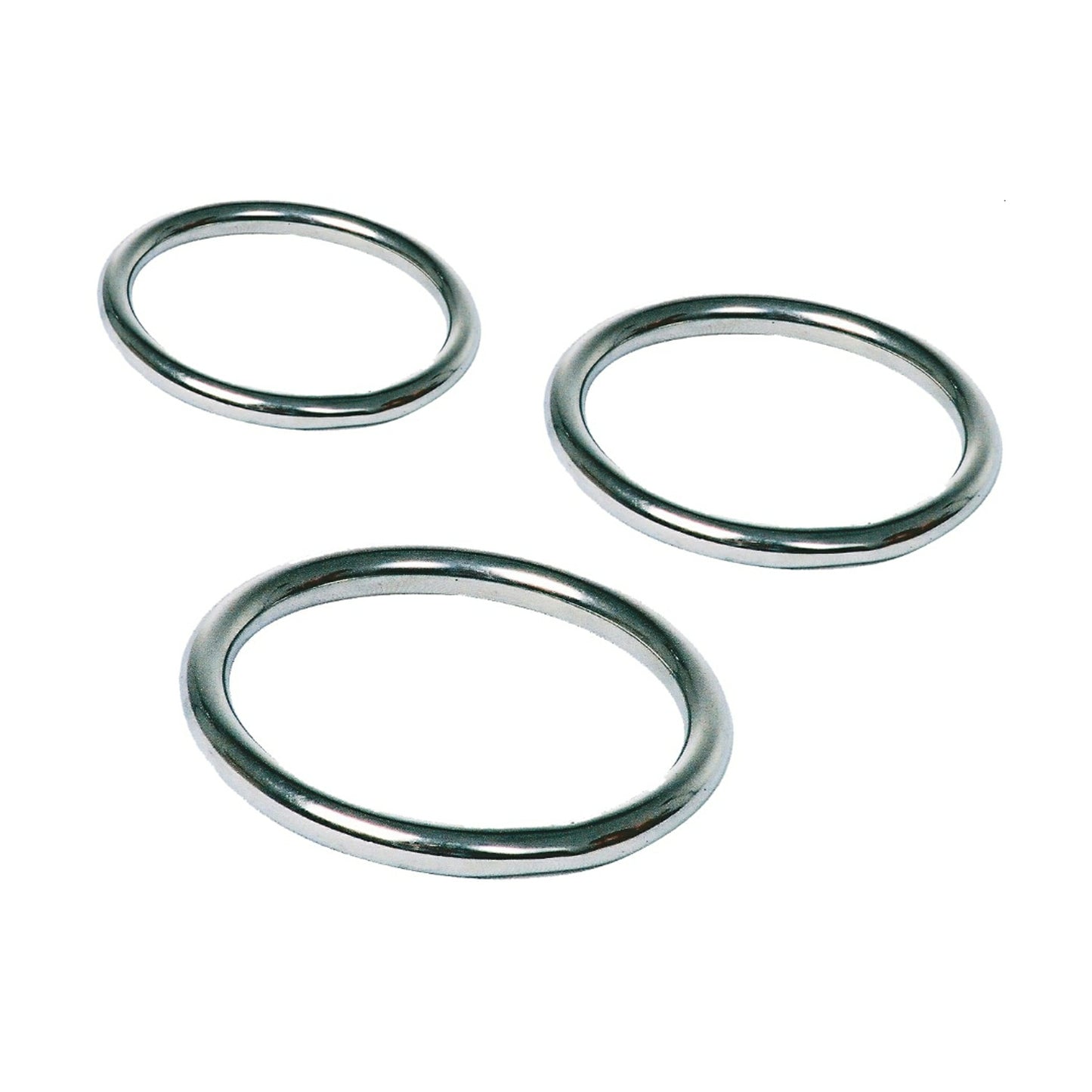 Love In Leather steel cock ring set three sizes