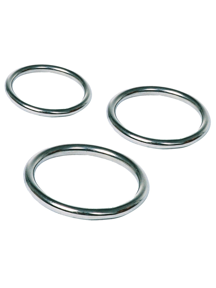 Love In Leather Large Steel Cockring 3 Pack