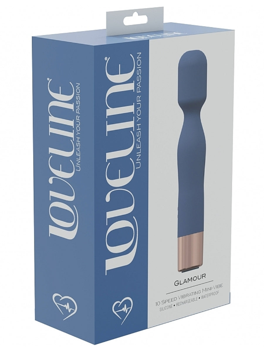 Loveline Glamour Mini Wand Vibrator Blue