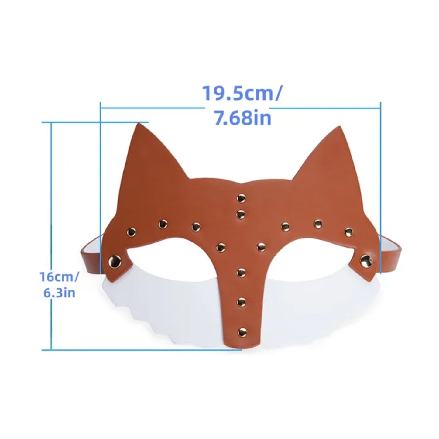 Dimensions image showing mask measurements and sizing