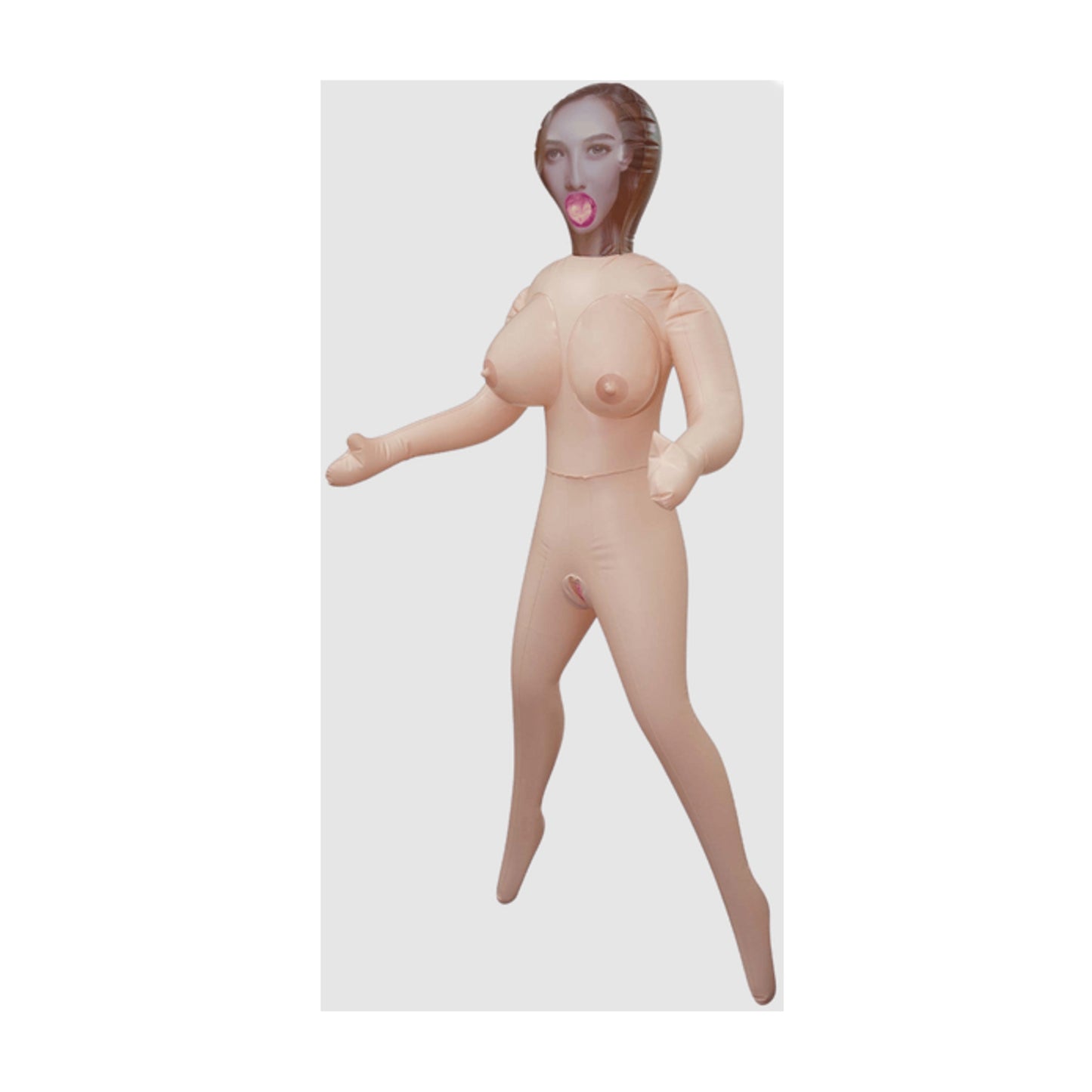 Full view of inflated Sona doll showing curvy body design