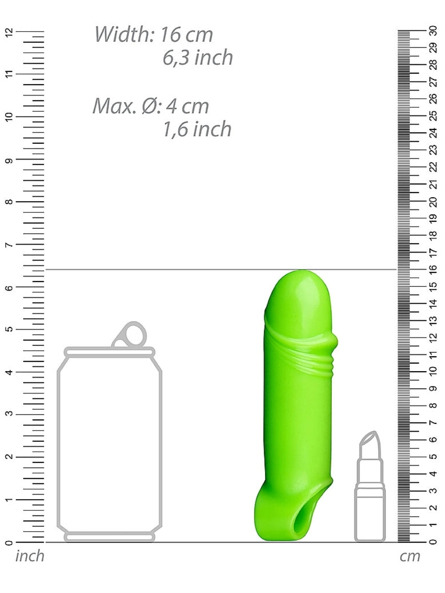 Ouch! Glow In The Dark Ridged Thick Stretchy Penis Sleeve