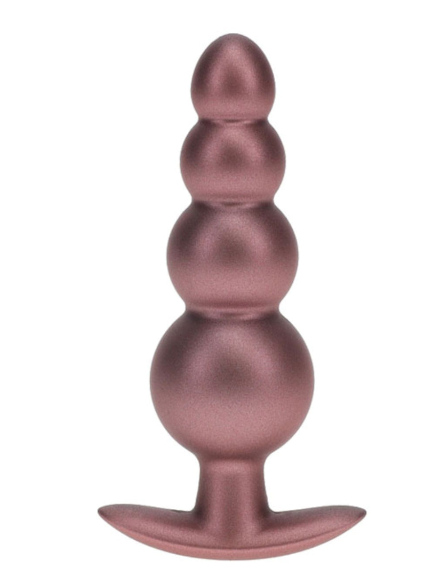 Ouch! Smooth Beaded Silicone Anal Plug Rose Gold
