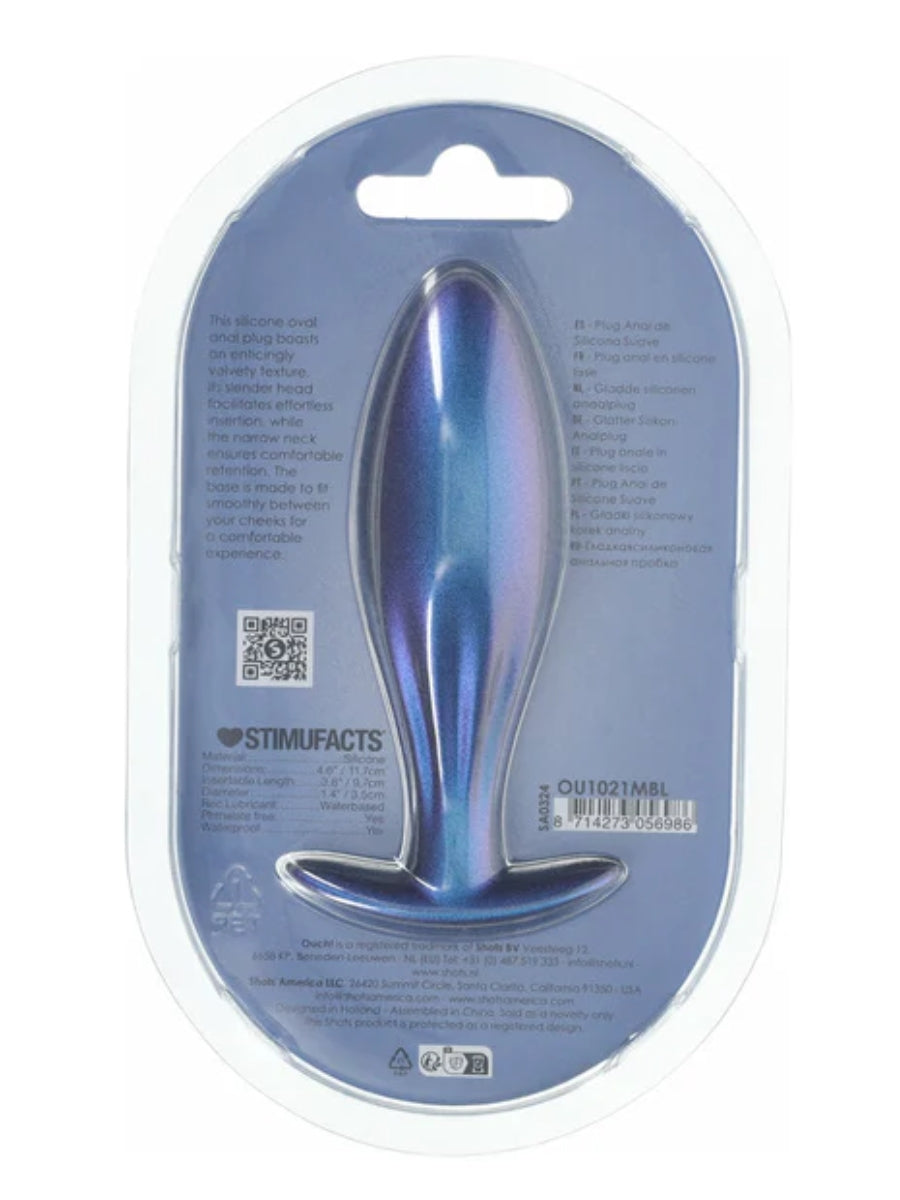 Ouch! Smooth Oval Silicone Anal Plug Blue