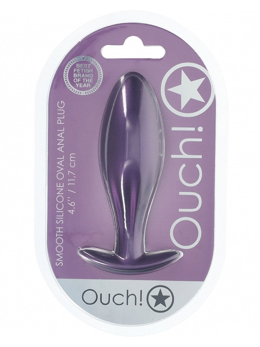 Ouch! Smooth Oval Silicone Anal Plug Purple