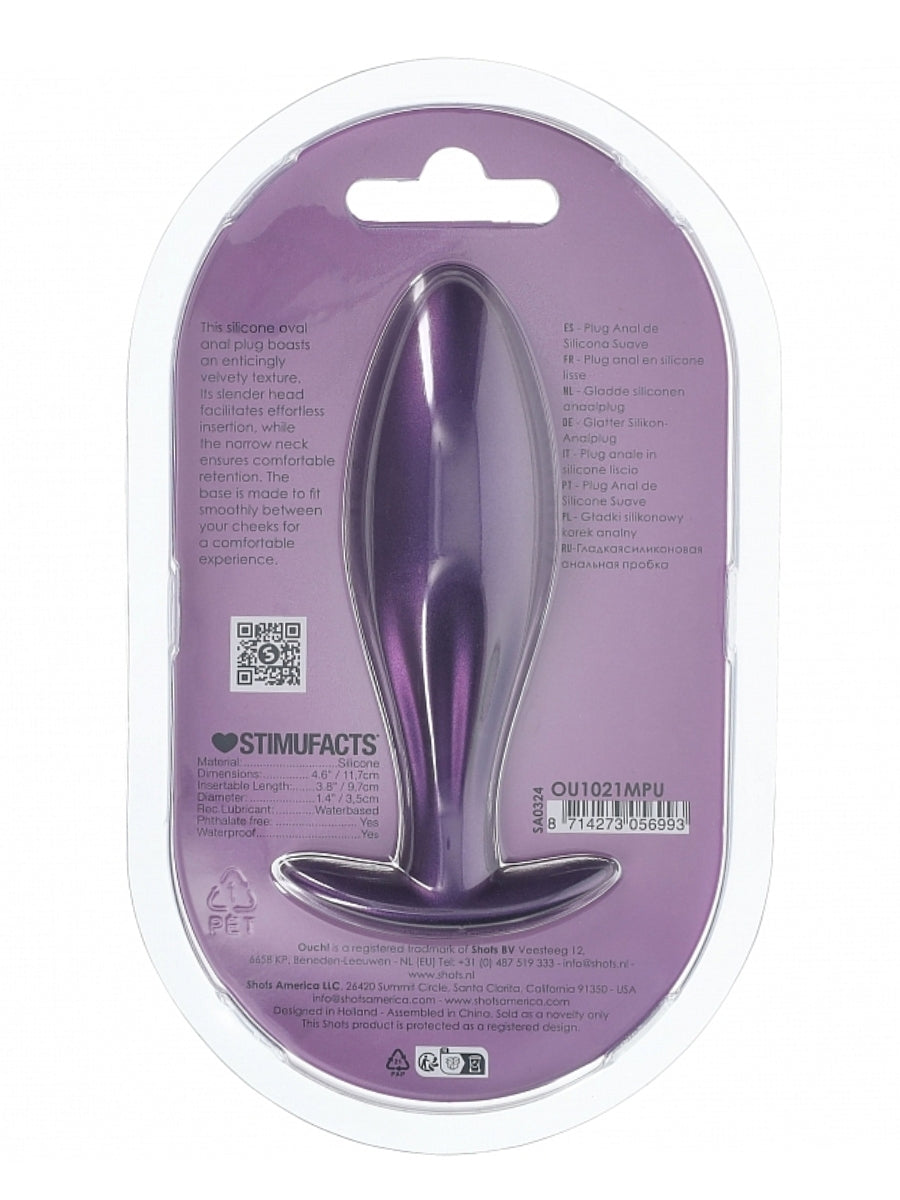 Ouch! Smooth Oval Silicone Anal Plug Purple