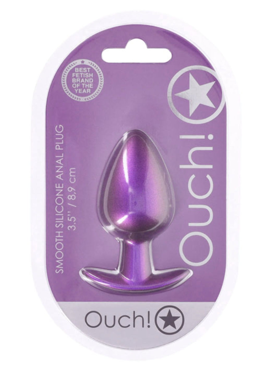 Ouch! Smooth Silicone Anal Plug Large Purple