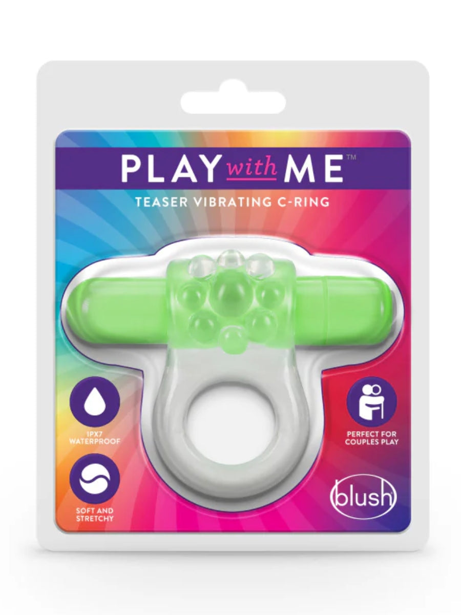Play With Me Teaser Vibrating Cock Ring Glow In The Dark 1