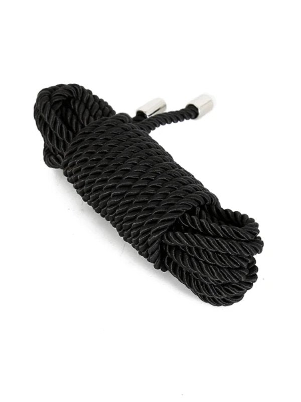 Poison Rose Fetish Satin 5 Metre Bondage Rope Black