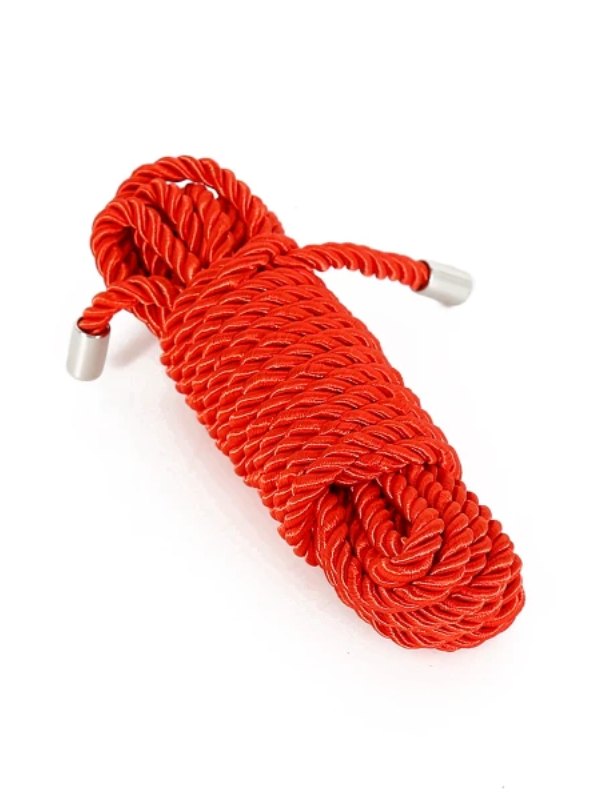 Poison Rose Fetish Satin 5 Metre Bondage Rope Red