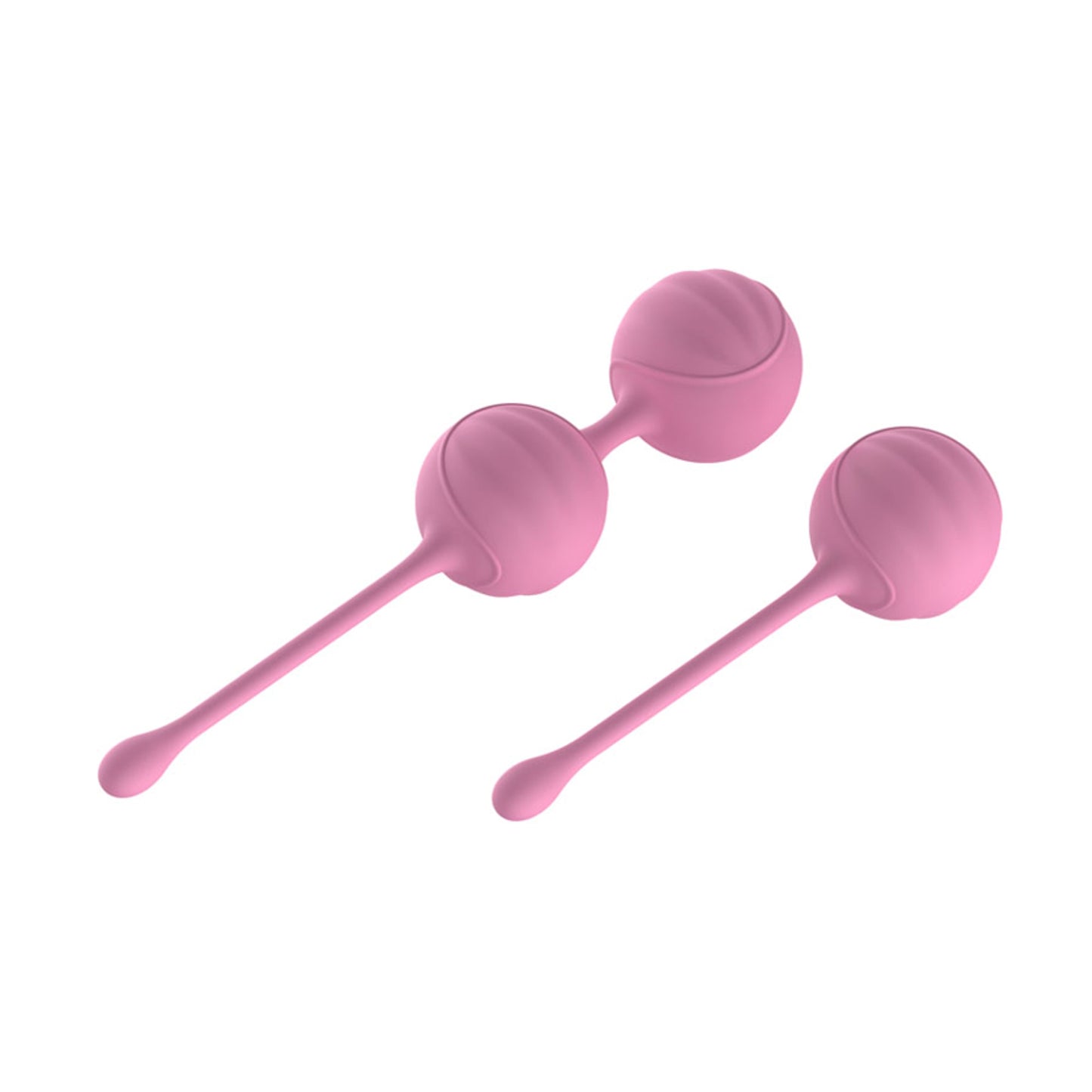 Pink Kegel training set showing single and dual ball designs