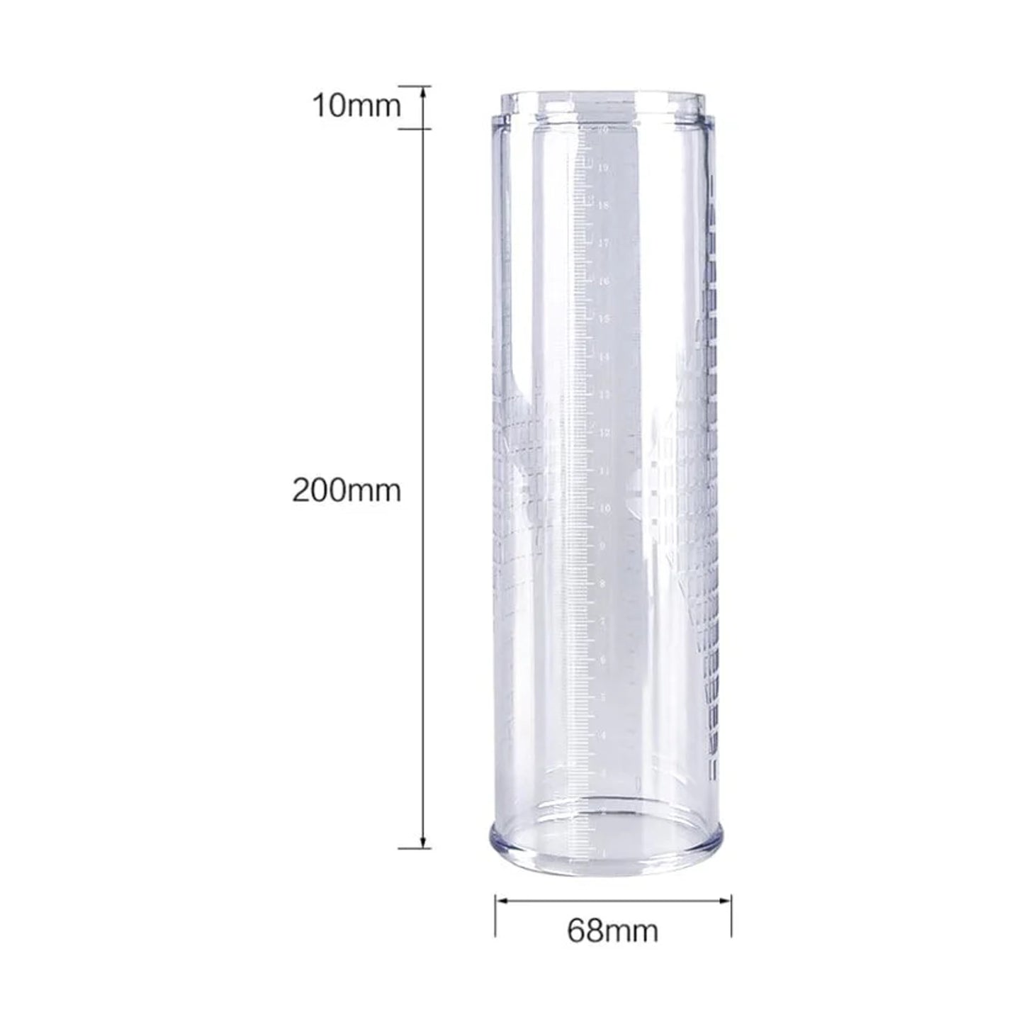 Cylinder dimensions showing height and width measurements