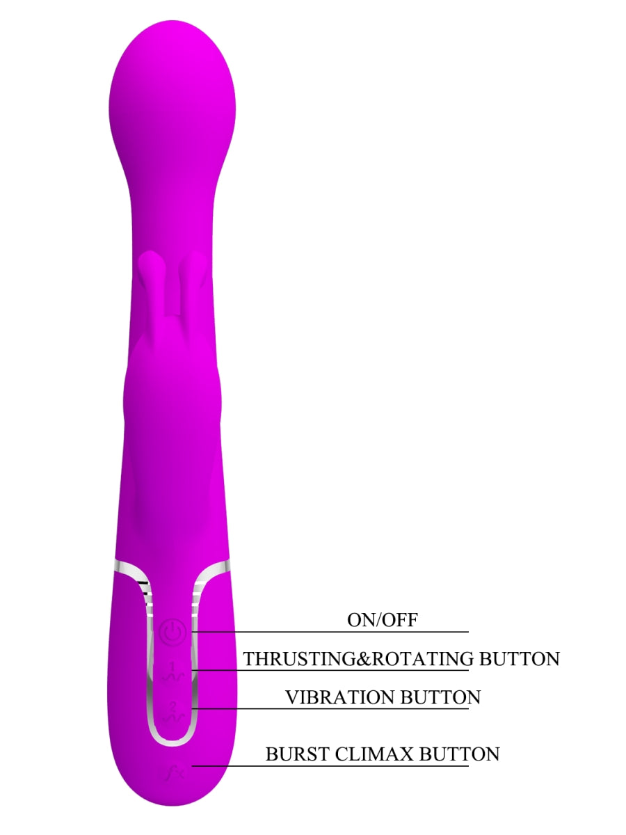Pretty Love Dejon 3 in 1 Rabbit Vibrator Magenta