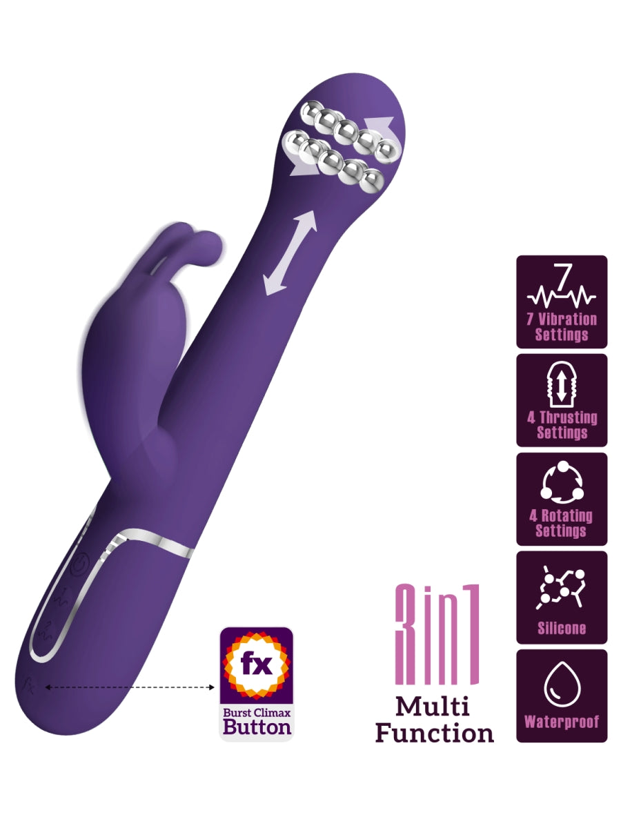 Pretty Love Dejon 3 in 1 Rabbit Vibrator Purple