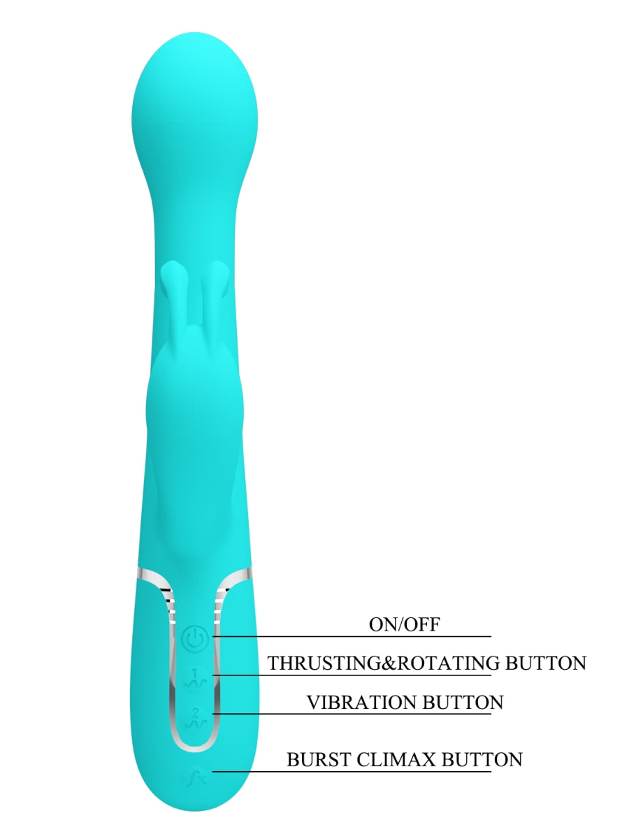 Pretty Love Dejon 3 in 1 Rabbit Vibrator Teal