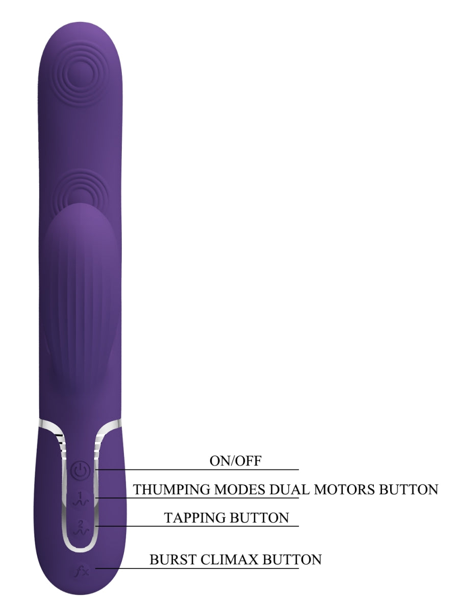 Pretty Love Perdita 3 In 1 Rabbit Vibrator Purple