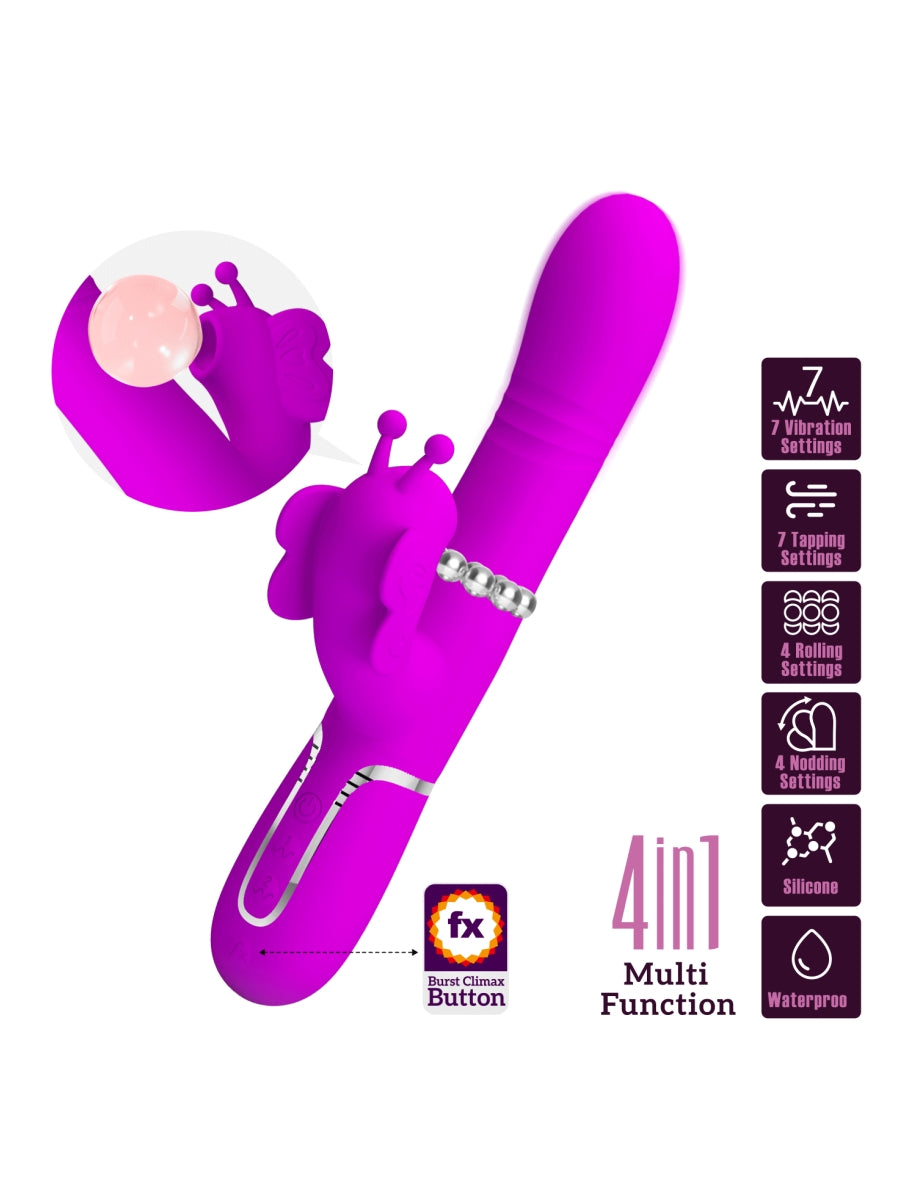 Pretty Love Ridgely 4 In 1 Rabbit Vibrator Magenta
