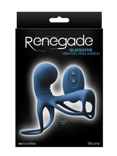 Renegade Gladiator Vibrating Penis Harness Blue 1
