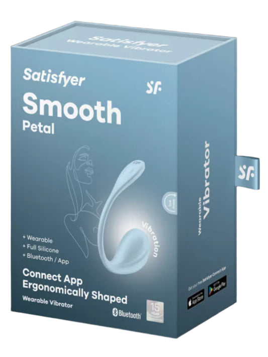Satisfyer Smooth Petal Connect App Wearable Vibrator Light Blue 1