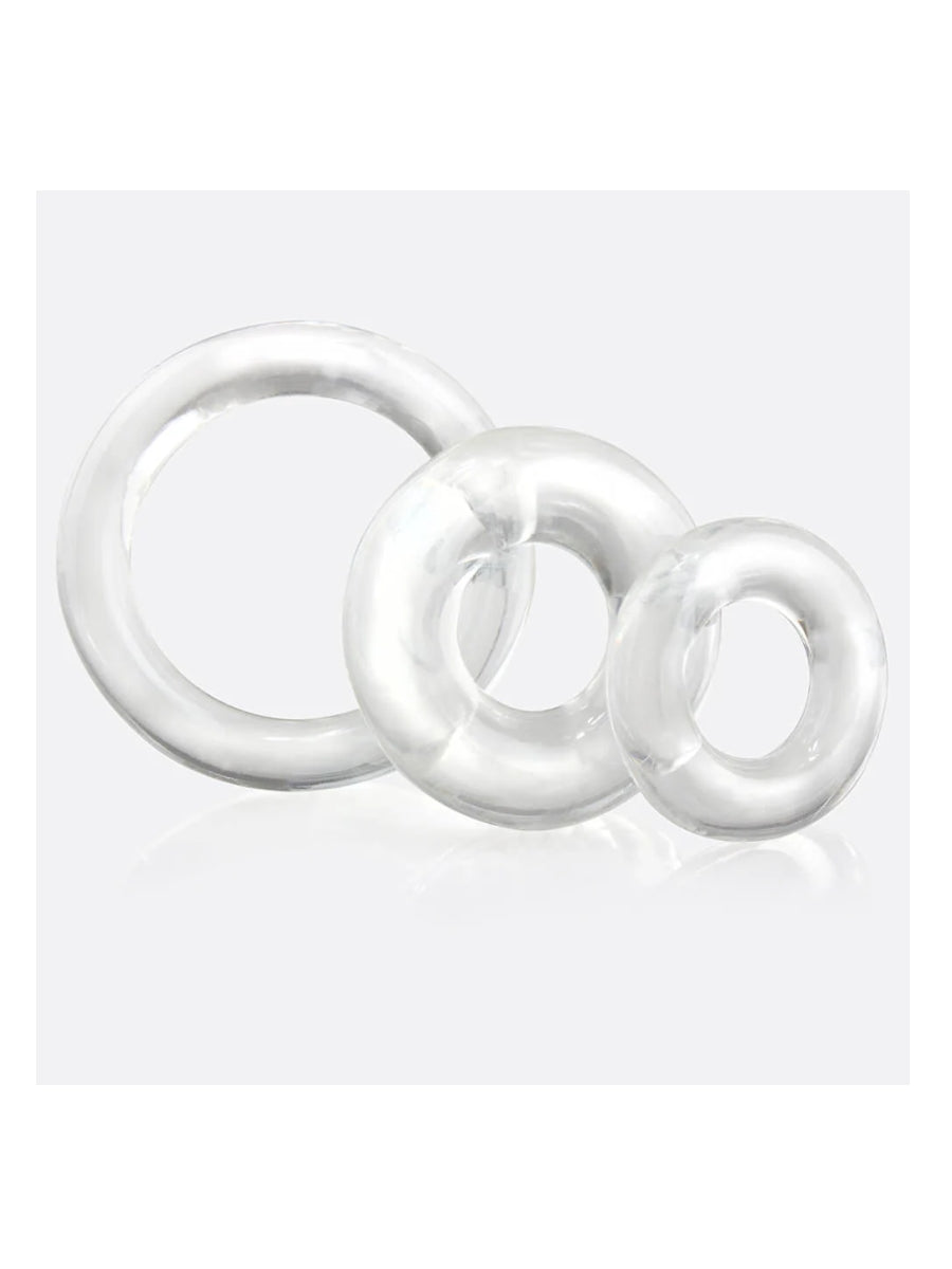 RingO x3 Cock Ring 3 Pack Clear 2