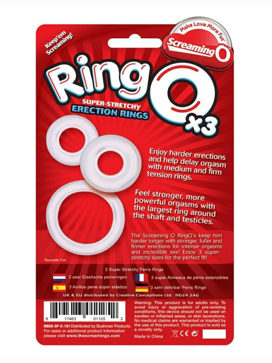 RingO x3 Cock Ring 3 Pack Clear 4