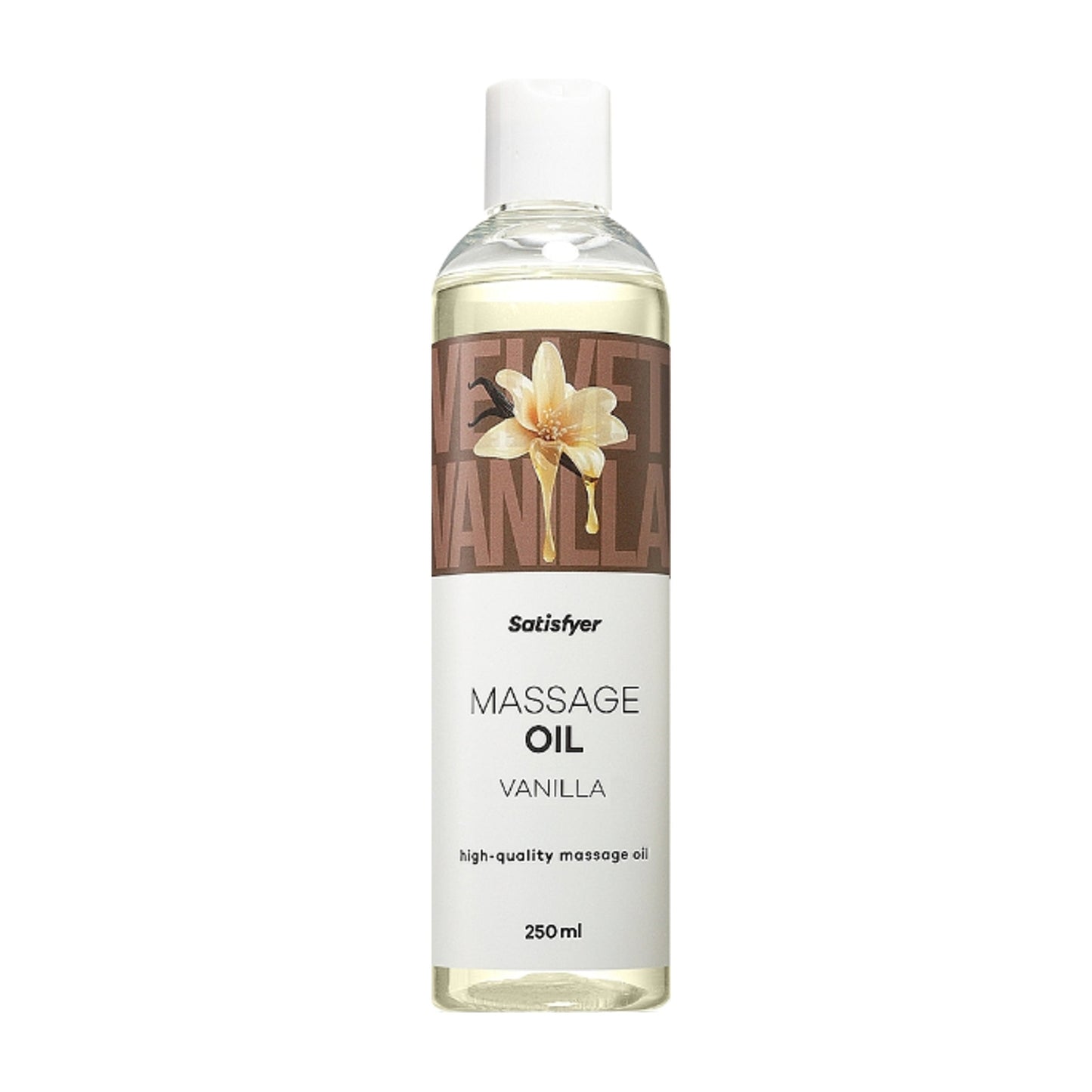 Satisfyer Vanilla Massage Oil 250ml retail packaging