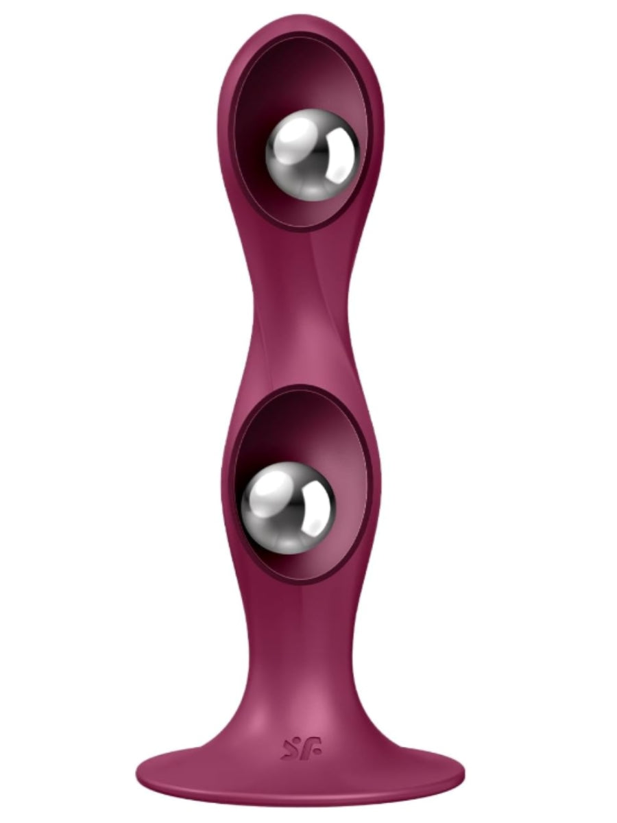 Satisfyer Double Ball-R Weighted 6" Dildo Red