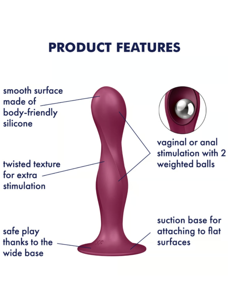 Satisfyer Double Ball-R Weighted 6" Dildo Red