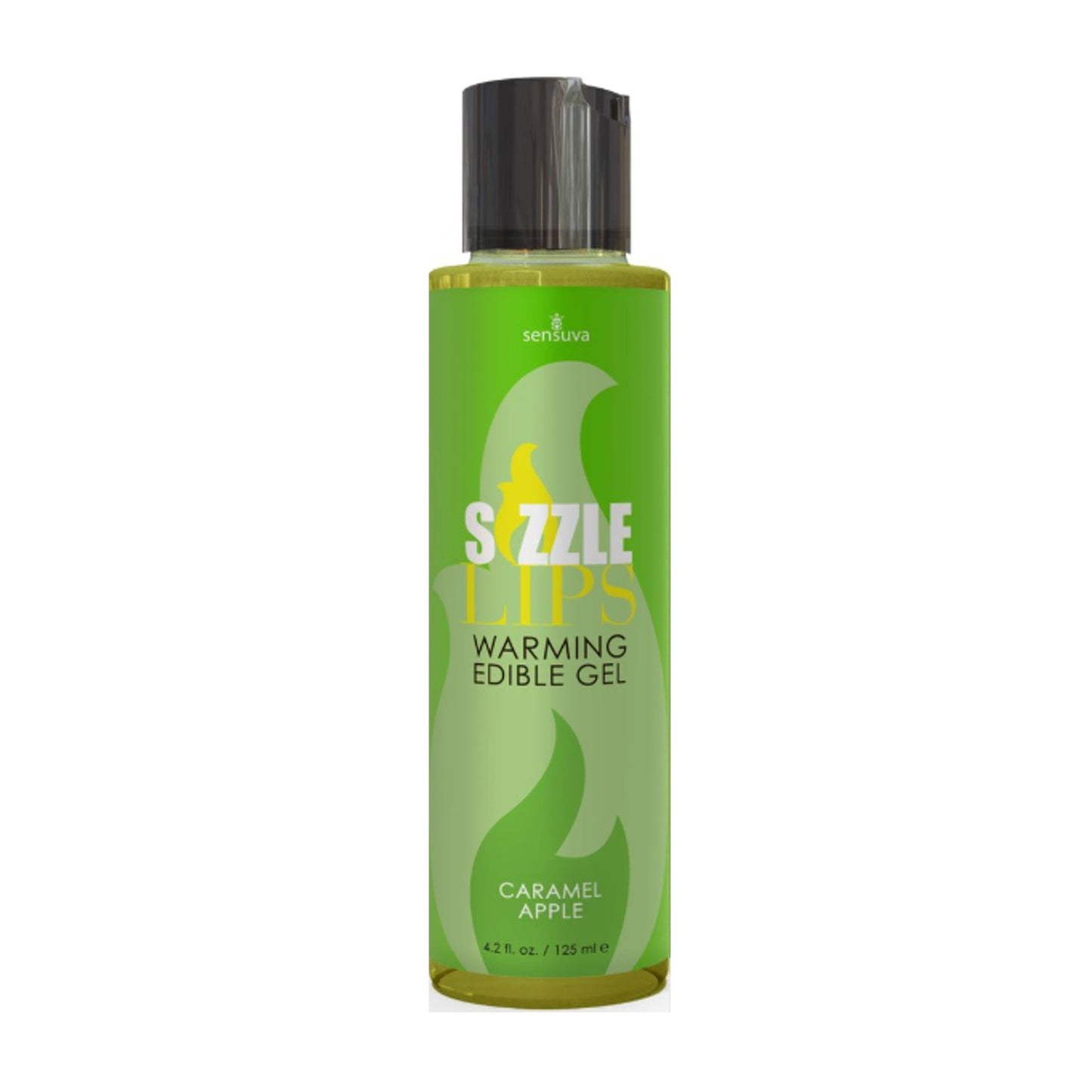 Sensuva Sizzle Lips Caramel Apple Warming Gel 125ml retail packaging