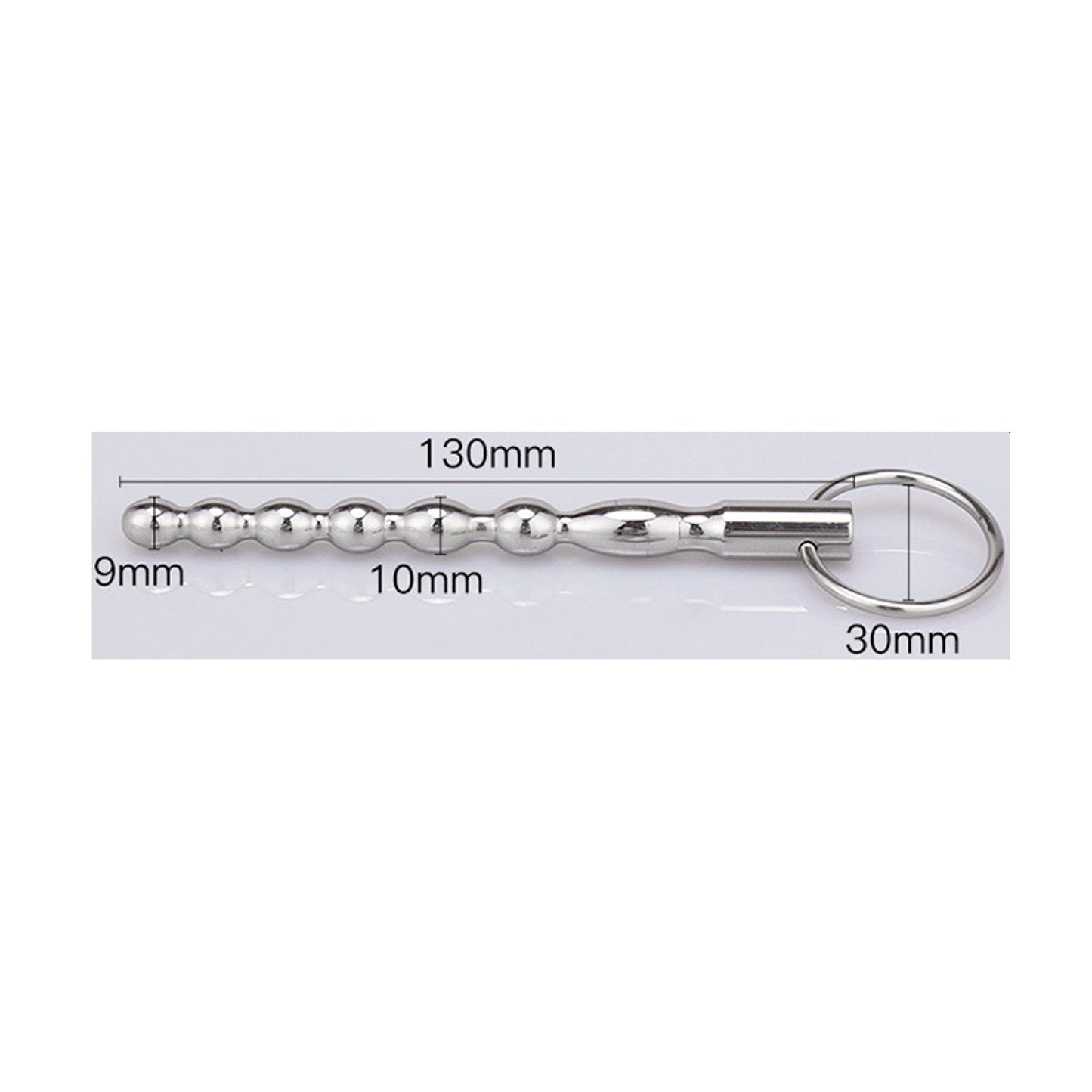 Measurement guide showing the ribbed urethral sound dimensions