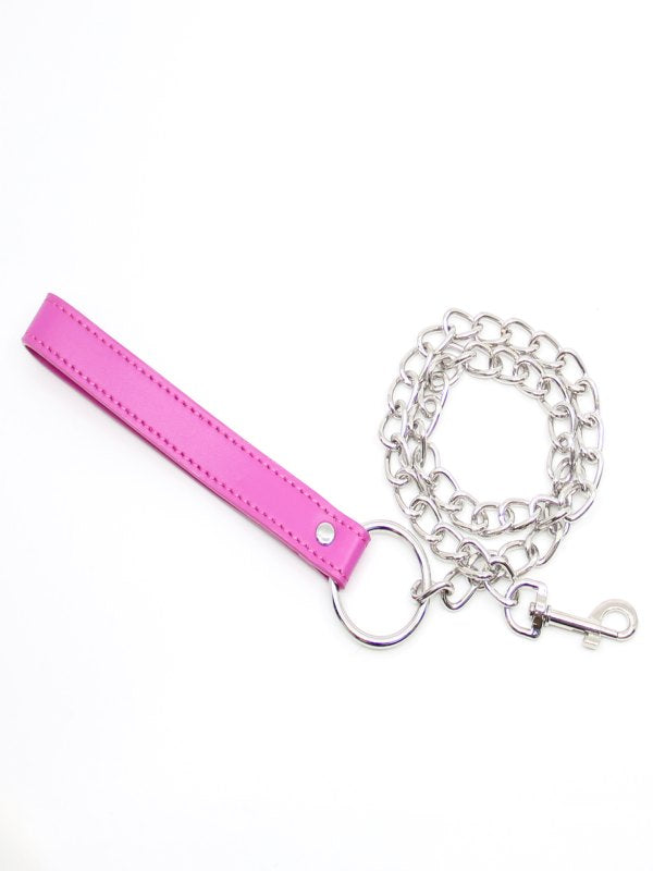 Faux Leather Chain Leash Pink - Passionzone Adult Store
