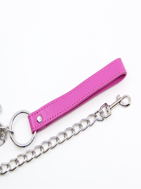 Faux Leather Chain Leash Pink - Passionzone Adult Store