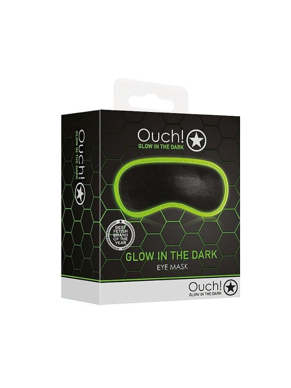 Ouch! Glow In The Dark Bonded Leather Eye Mask - Passionzone Adult Store