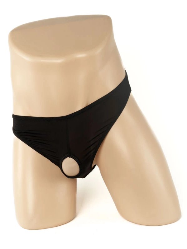 Poison Rose Men's Peek A Boo Briefs Black - Passionzone Adult Store