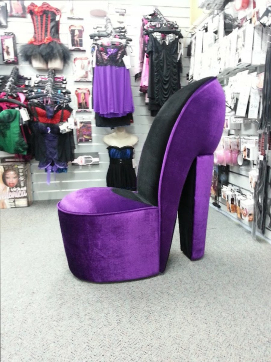 Purple & Black High heel shoe chair