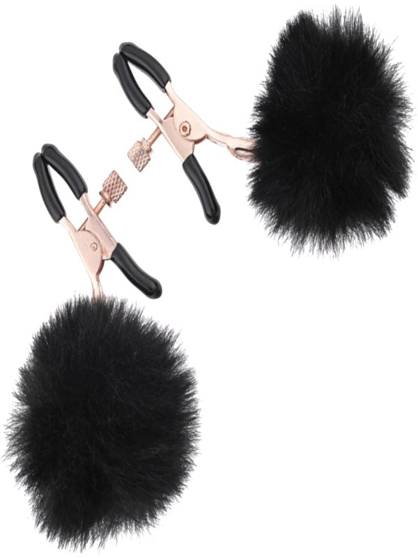 Sportsheets Sex & Mischief Puff Nipple Clamps Black/Gold - Passionzone Adult Store