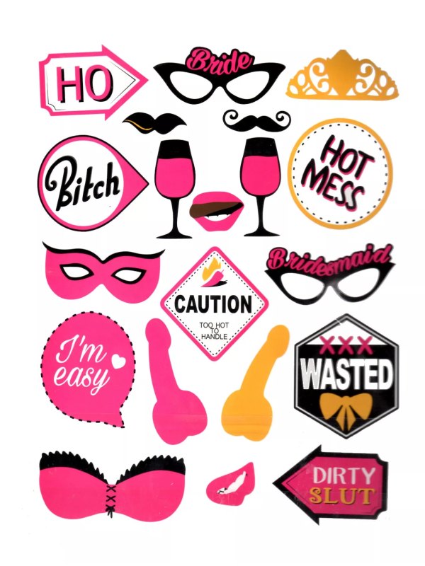 Thirsty Girls Hen's Night Photo Booth Prop Kit - Passionzone Adult Store