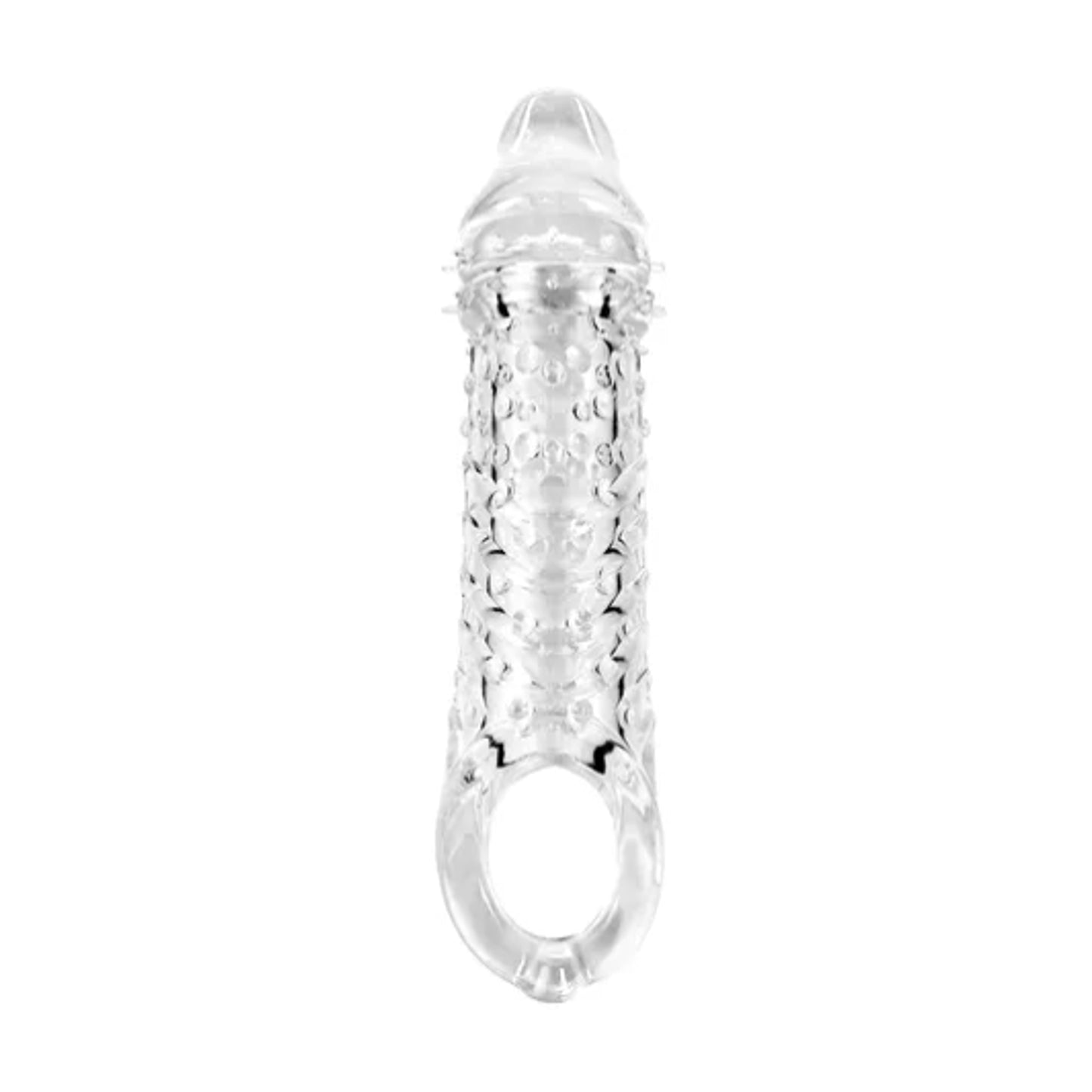Front view of textured girth enhancer sleeve
