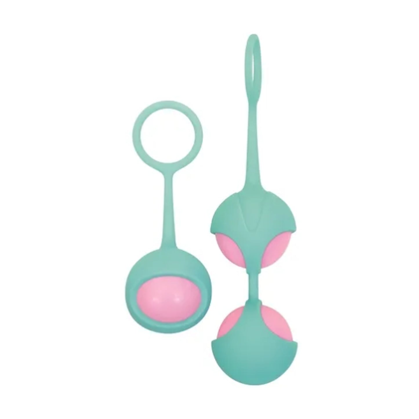 Single and dual Kegel trainers shown from the front